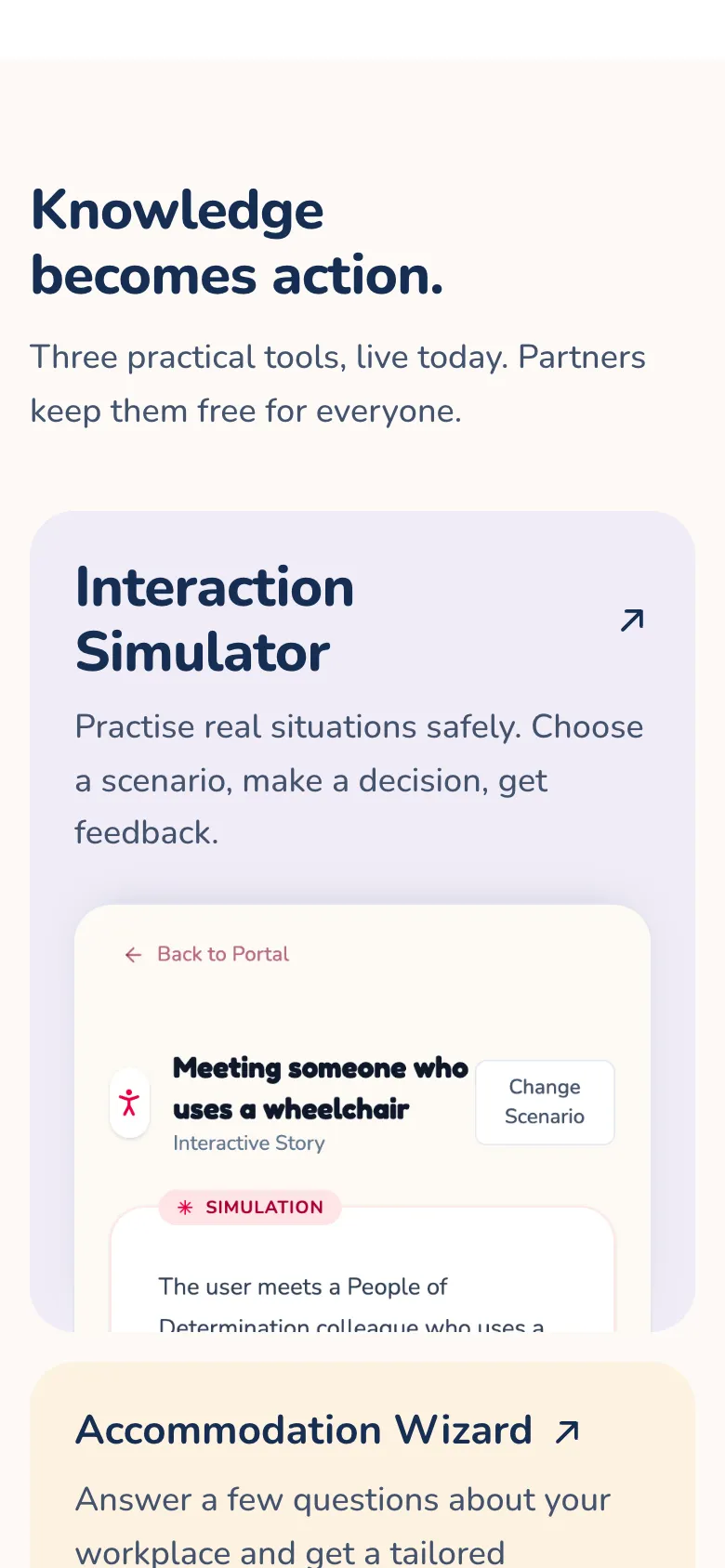 Knowledge becomes action on a phone, with the Interaction Simulator