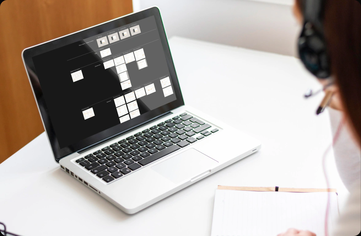 Planning a site structure on a laptop